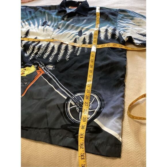 Mens Motorcycle Graphics Button Down Shirt 2XL - Picture 2 of 5